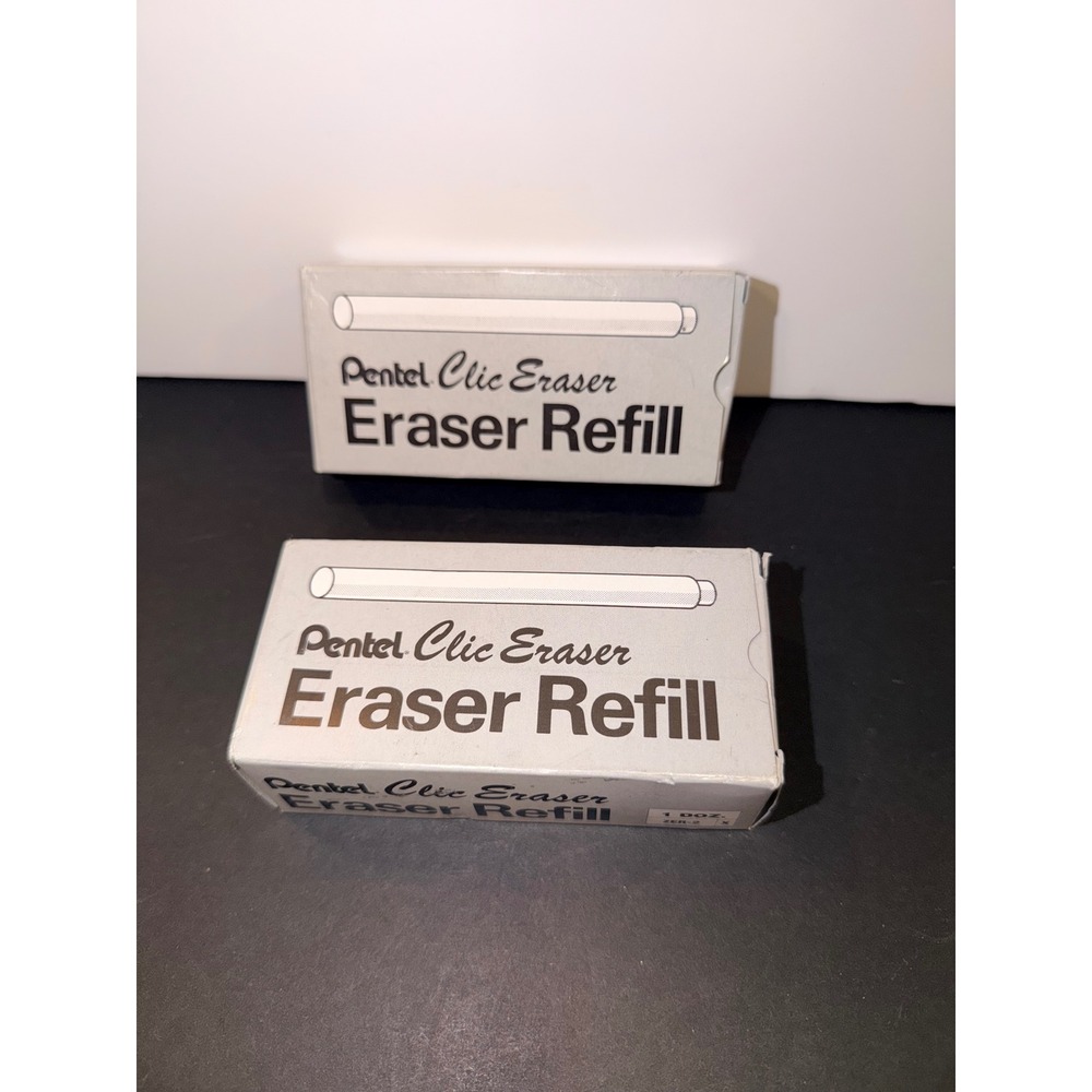Vintage Pentel Clic Eraser Refill ZER-2 White 2 Boxes 22 Total Made in Japan